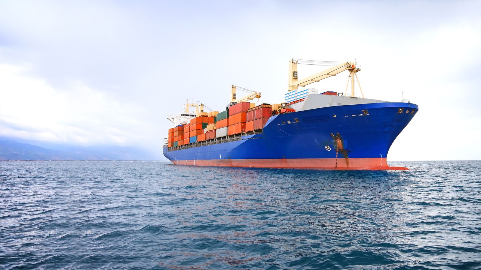 Container ship at sea